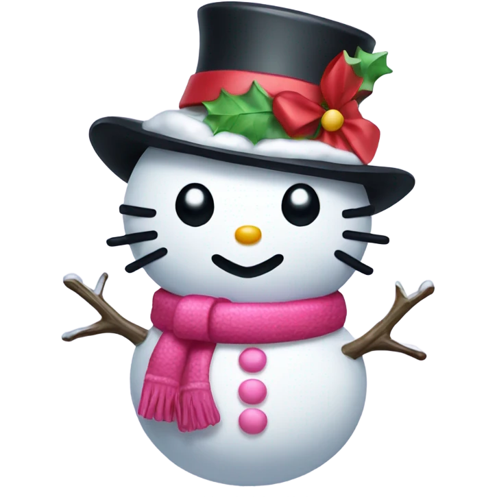 Hello kitty snowman emoji