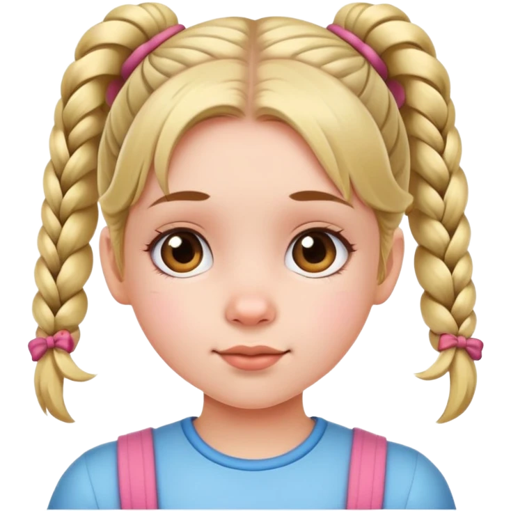 cute young girl with pigtails emoji