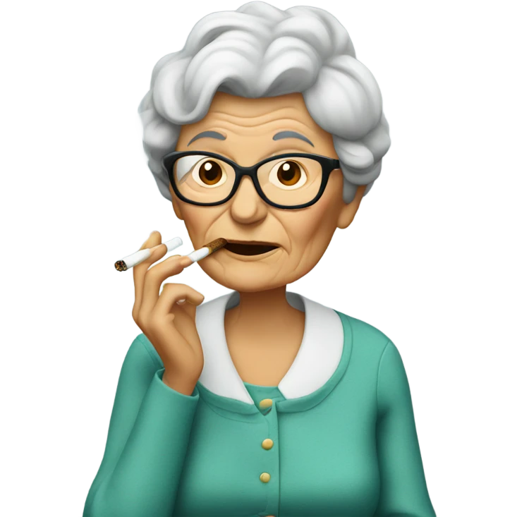 A grandma smoking a cigarette emoji