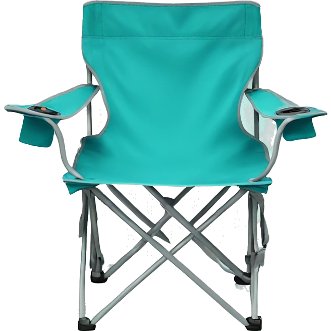 Realistic turquoise camping folding chair isolated.  emoji
