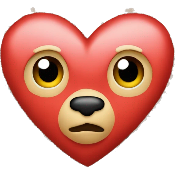 Red and Cheetah Print heart emoji