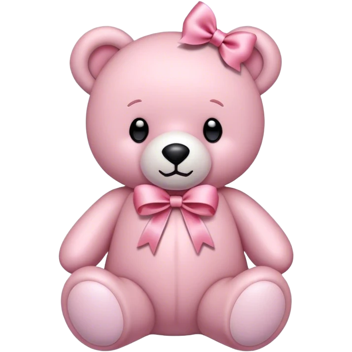 Teddy bear soft pink with ribbon decoration  emoji