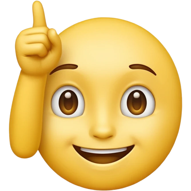 A normal smiling yellow emoji like the basic iPhone one's pointing to its head like it has a great idea emoji