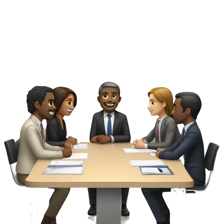 4 people sitting around a meeting table emoji