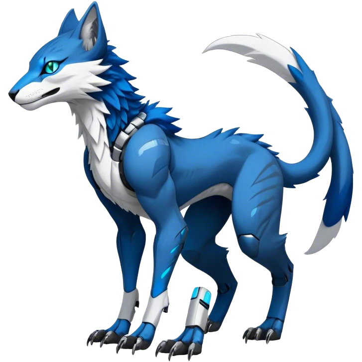 Modern Futuristic Feral Cyborg-Vernid-Sergal-Feline-Trico-species by LiLaiRa full body emoji