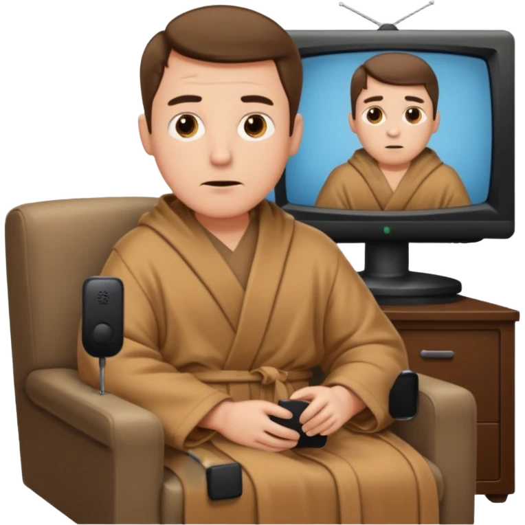 bored man watching television emoji