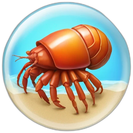 Hermit-crab stuck in plastic  emoji