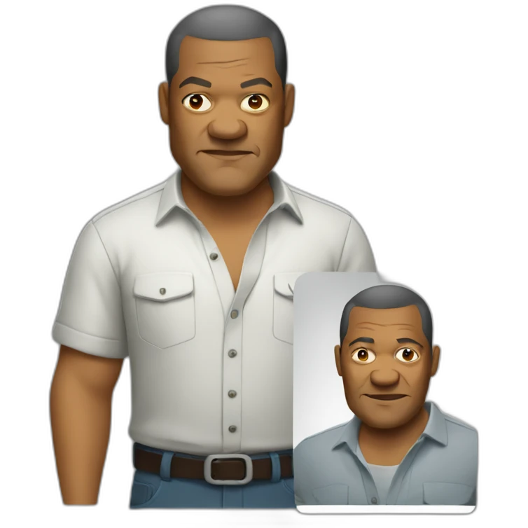 laurence-fishburne cartoon wearing shirt emoji