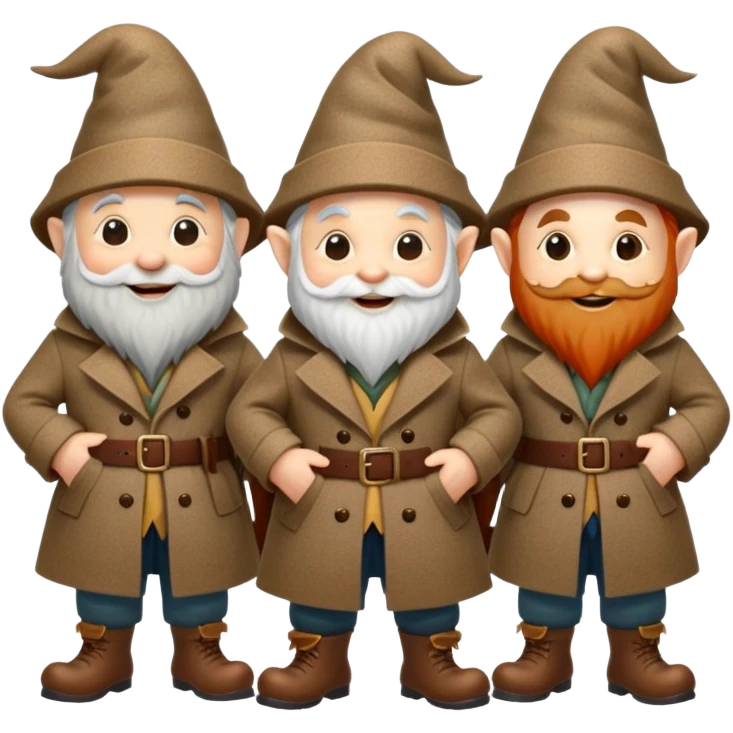 Three gnomes in a trenchcoat  emoji