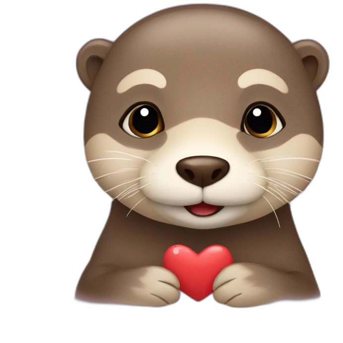 Loutre avec des cœurs emoji