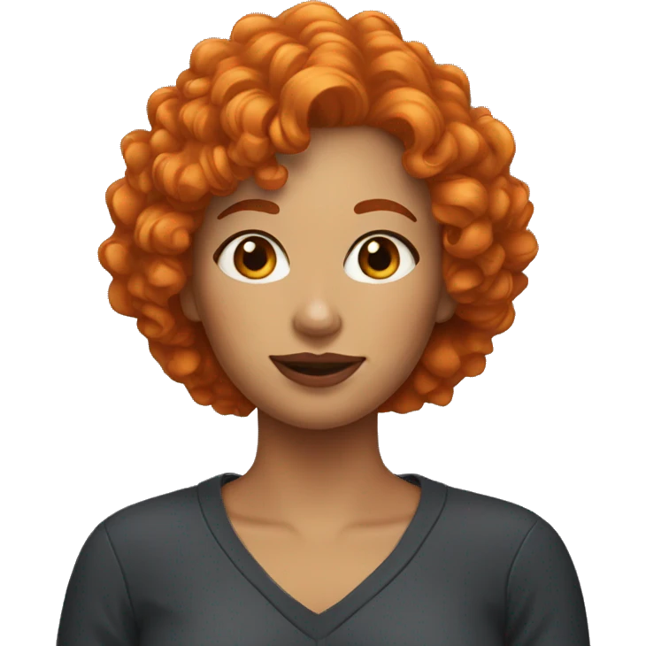 Woman with very short orange Curly hair emoji