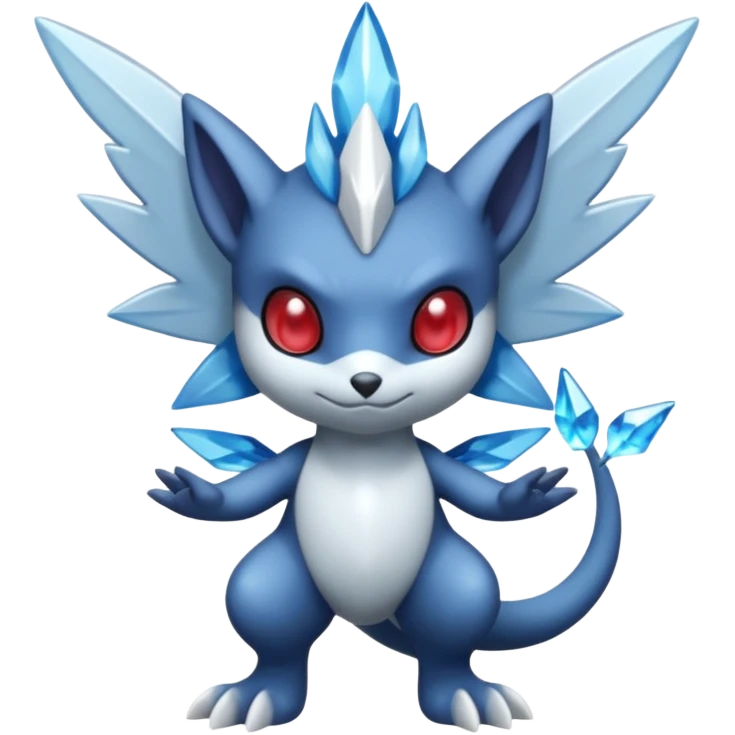 Elemental dark dusky mechanical frosty fairy-like fantasy epic rare Glalie-Sneasel-Togetic-Pokémon-Fakémon-hybrid-creature emoji