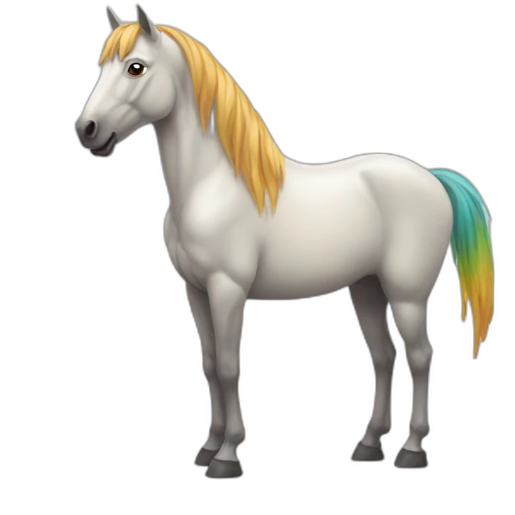 a multicolored horse emoji