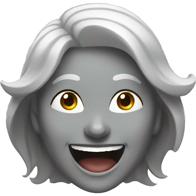 grey woman laughing emoji