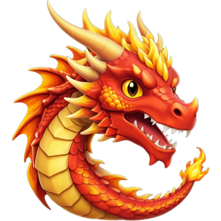 Red dragon with fire emoji