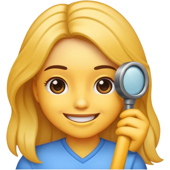 Crea un emoji de un calibrará con cabello de mujer sonriendo emoji