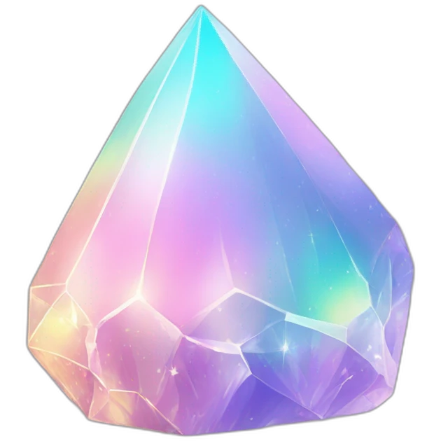 Pastel iridescent rainbow crystal emoji
