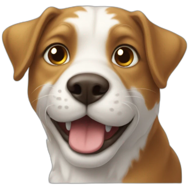 Un chat sur un chien emoji
