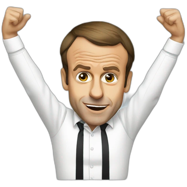 Emmanuel Macron dab emoji