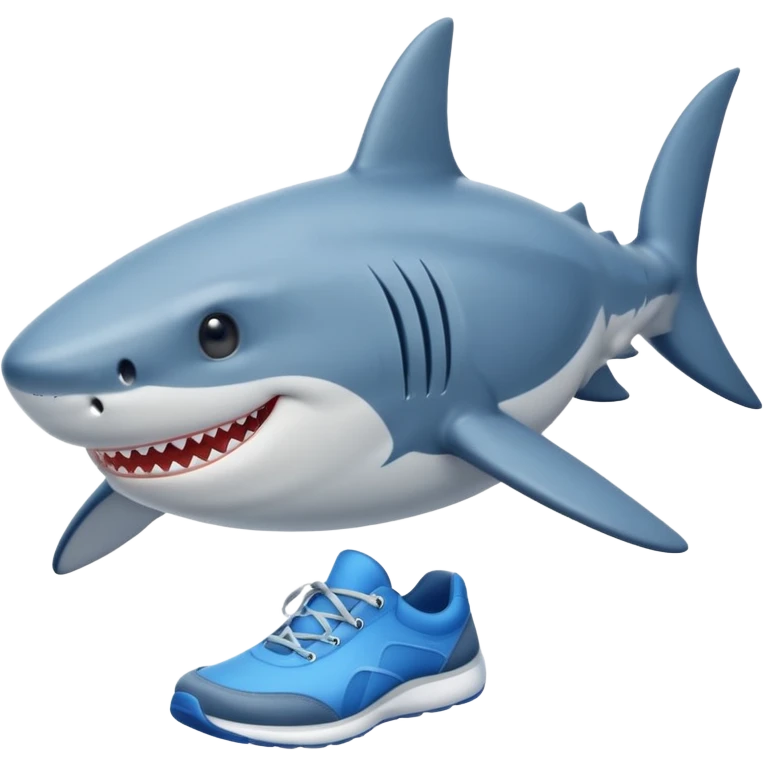 A shark with blue shoes emoji