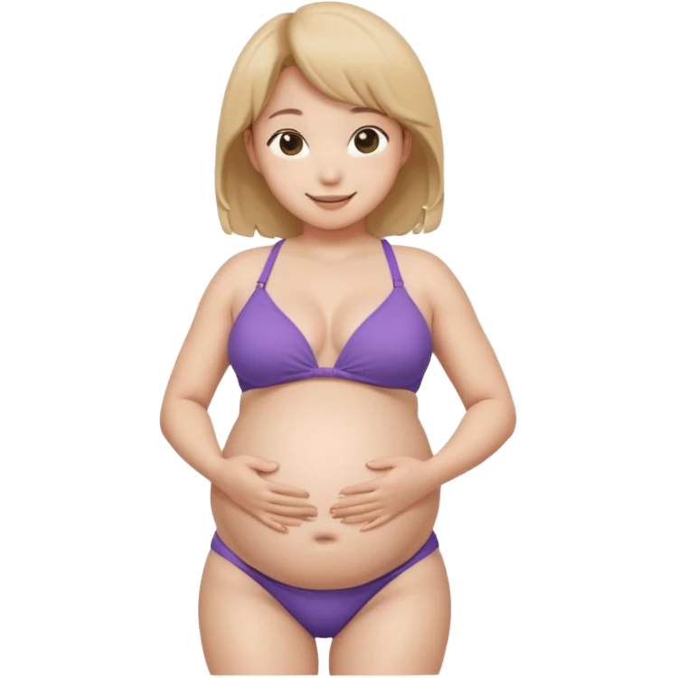 pregnant jungkook in a bikini holding his belly  emoji