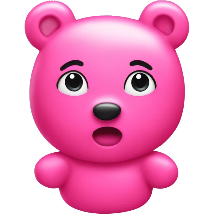 Pink gummy bear trendy emoji