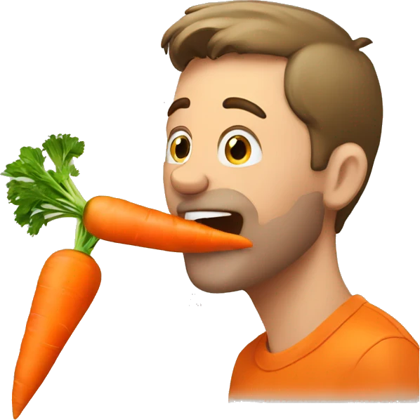 Guy eating carrot emoji