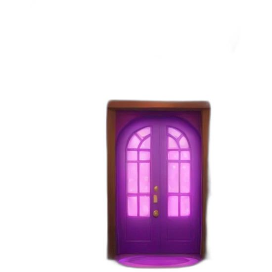 Bar entrance with 3 purple huge neon arch lights from larger to smaller leading down the hall inside  emoji