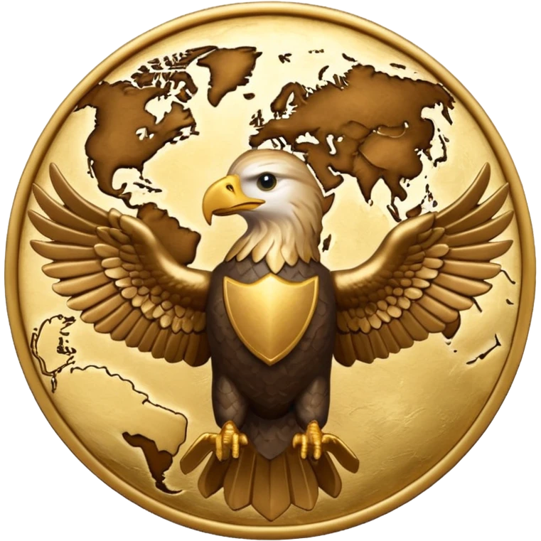 aigle avec mappemonde emoji