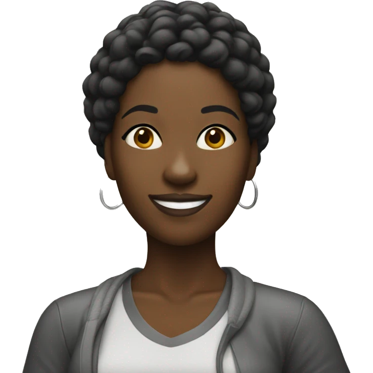 A black woman taking a selfie happy  emoji