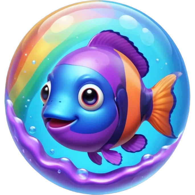 Ball of Blue Purple Goo of Rainbow Clownfish  emoji