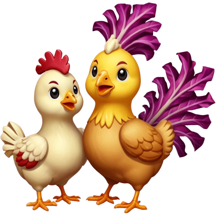 sfondo trasparente emote con polli e radicchio animati gamer emoji