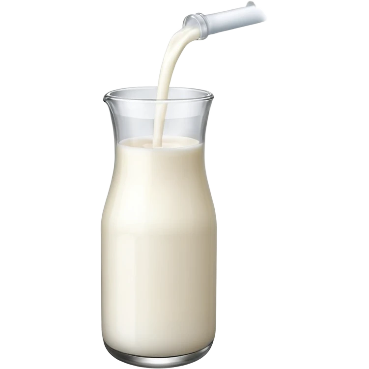 glass milk bottle pouring milk in a glass emoji