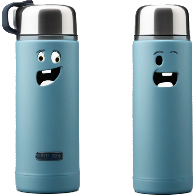 Haze blue Stanley thumbler thermos with handle emoji