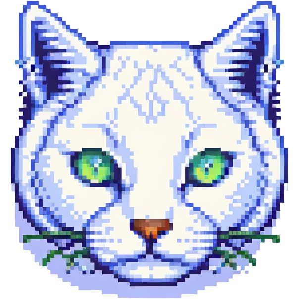 猫头, 像素风格, 8位像素艺术, 复古 emoji