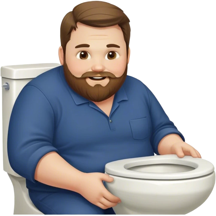 Extremely Fat JD Vance with beard , smiling in a toilet  emoji