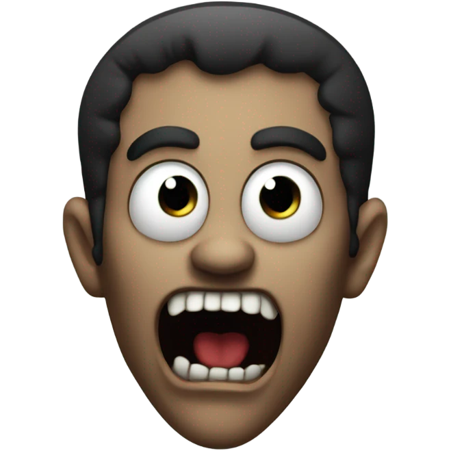 Horrified face dark gothic evil demon emoji