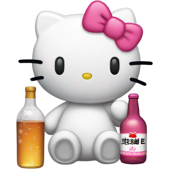 Hello kitty depressed tears with alcohol hello kitty emoji