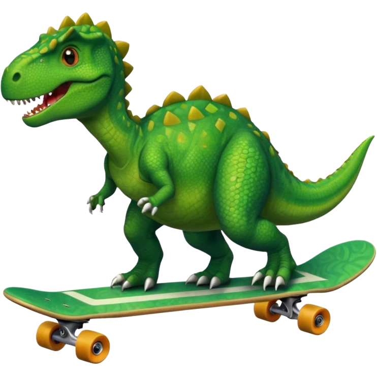 Dinosaur on a skateboard emoji