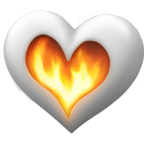 White burning heart emoji