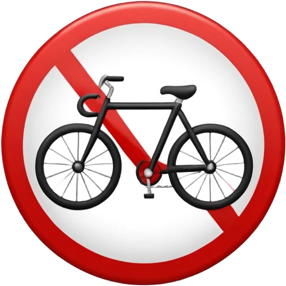 traffic sign style emoji, no cycling allowed emoji