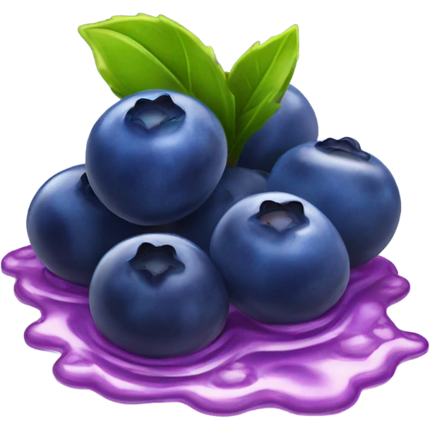 glossy blueberry, wet emoji
