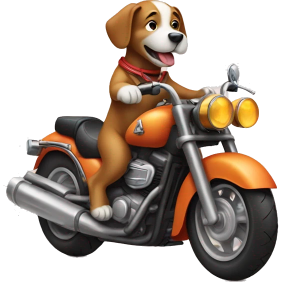 A dog riding a motorcycle  emoji
