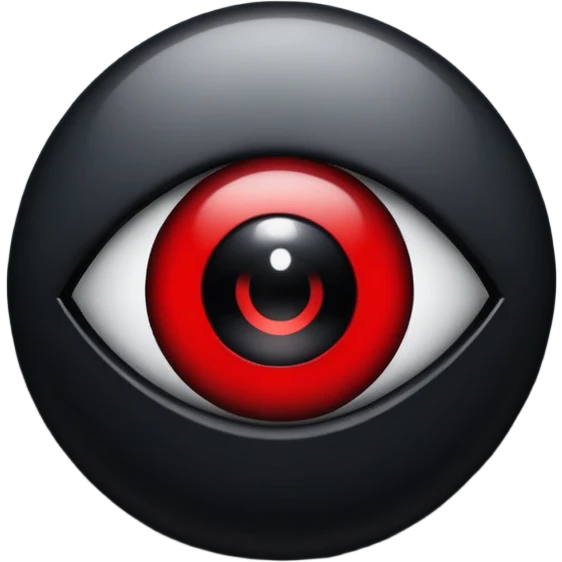 > “Create a custom Uchiha emoji: dark and cold design, based on a red and black Sharingan eye, with shadowy mist around it. Should look like a powerful ninja clan symbol—sharp, minimal, and intimidating.” emoji