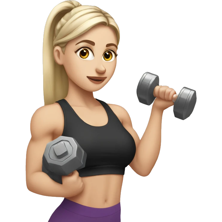 White Girl with dumbbells at gym emoji