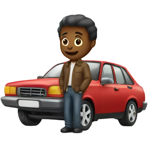 Men and car emoji