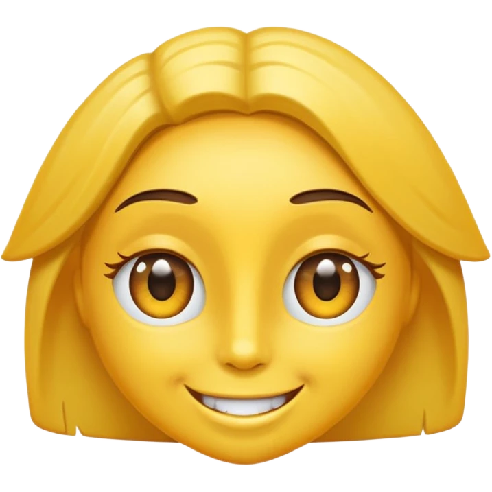 Crea la cara epica amarilla, sonriendo con los ojos arriba emoji