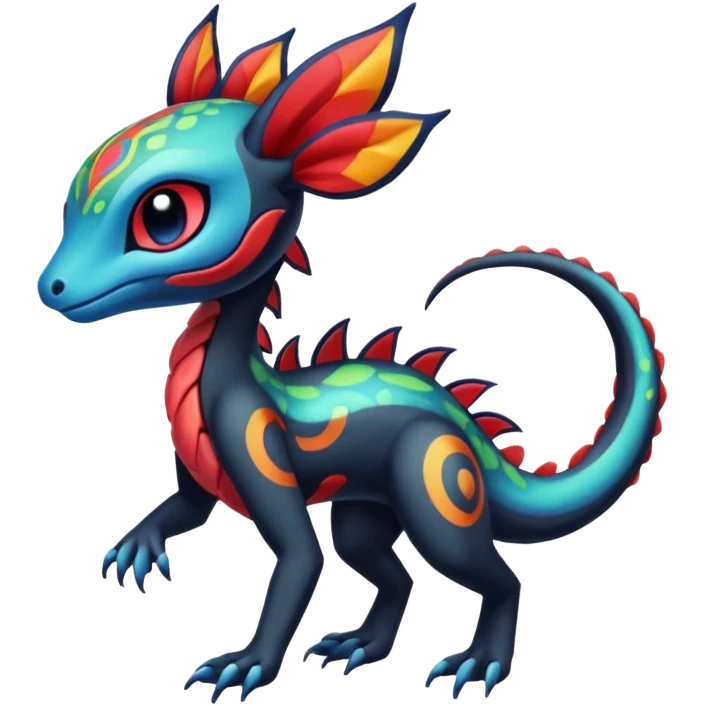 Colorful Exotic Meloetta-Salandit-Darkra-Stitch-Fakémon-creature-hybrid emoji