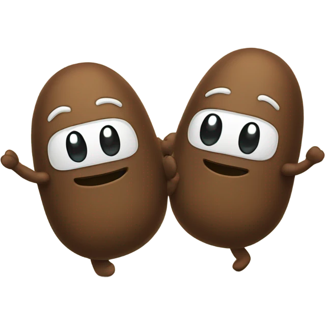 two beans holding hands  emoji
