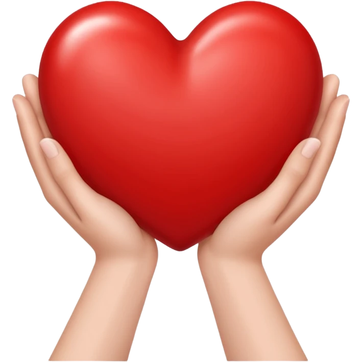 Red heart with two white hands emoji